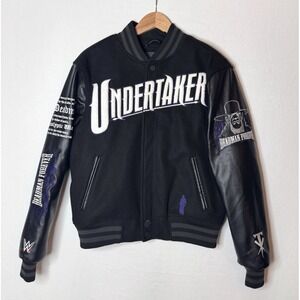 UNDERTAKER LETTERMAN JACKET Mens S DEADMAN WWE SHOE PALACE Embroidered EXCELLENT